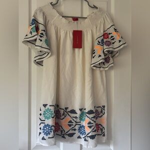 NWT Caffeine Embroidered Off-Shoulder Dress